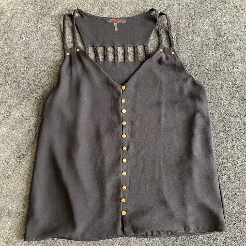 XTaren Black Cutout Tank Top Size Medium